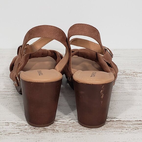 Torrid Platform Heeled Sandals   Faux Suede  women's Size 10 WW great condition - Picture 4 of 7